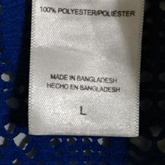 ISLANDER ROYAL BLUE MESH SWIMSUIT COVERUP SZ LARGE - Picture 10 of 10